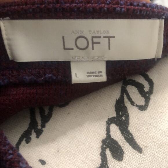 LOFT Peplum Knit Blouse Size Large - Picture 4 of 5